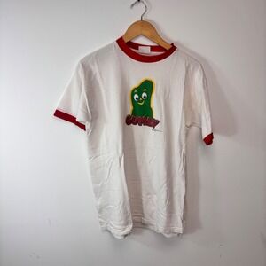 Vintage 1990s Gumby Cronies Ringer T Shirt L Made USA Cartoon Graphic Tee